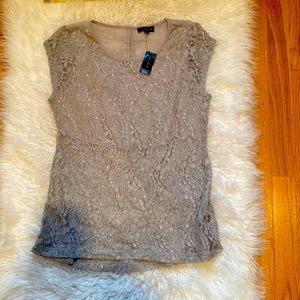 NWT Limited sheer gray silver blouse size small